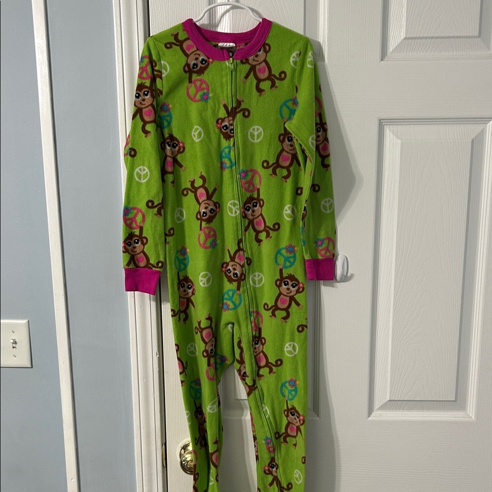 Green Monkey Print Kids One Piece size7/8